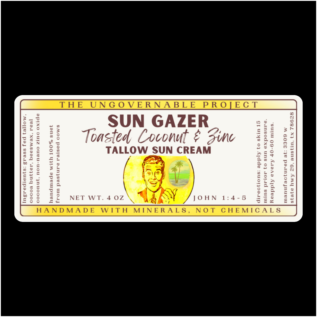 Sun Gazer - Toasted Coconut & Zinc Tallow Sun Cream 4oz